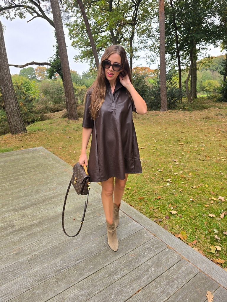 Faux Leather Dress Milla Chocolate