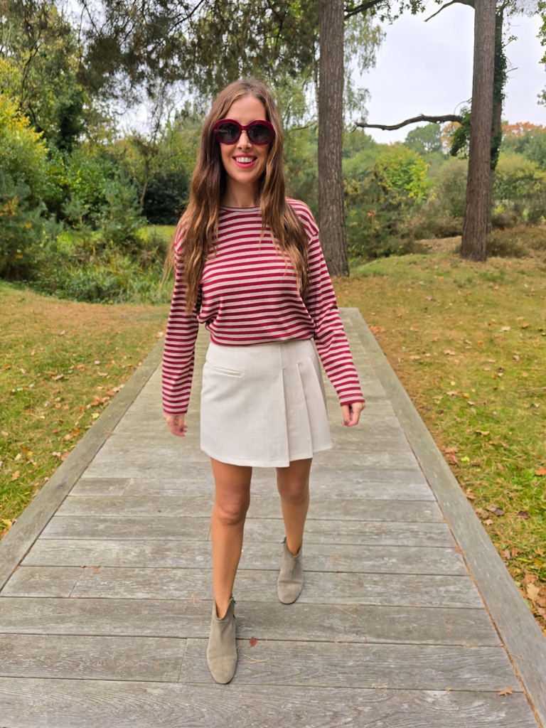 Striped Shirt Burgundy/LightBrown