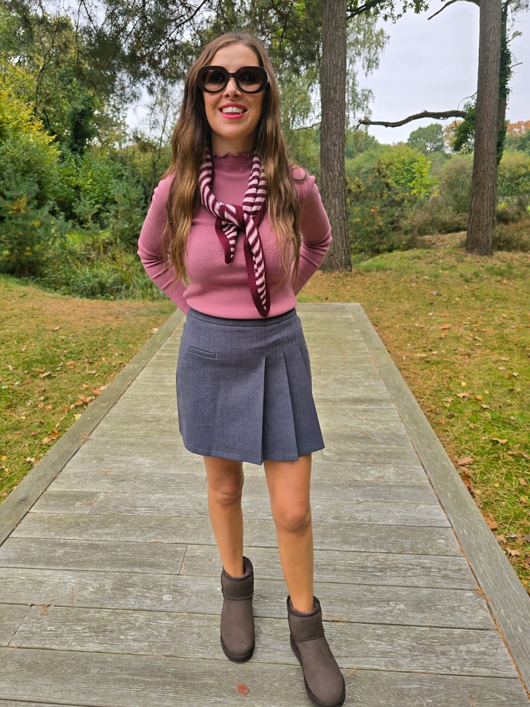 Striped Scarf Burgundy/Pink