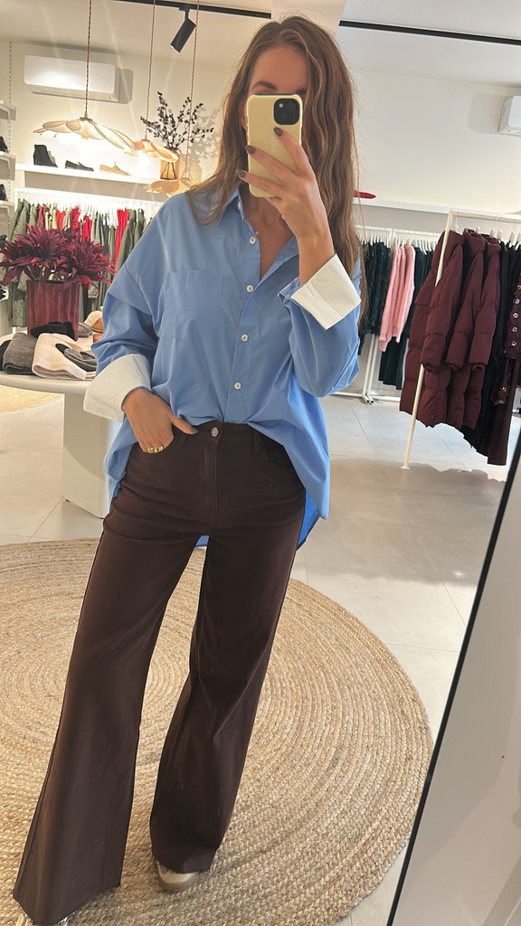 Wide Leg Jeans Brown Raffle