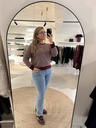 Hazel Striped Knit Grey/Burgundy