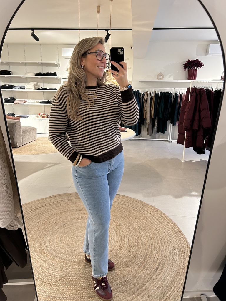 Hazel Striped Knit Beige/Brown