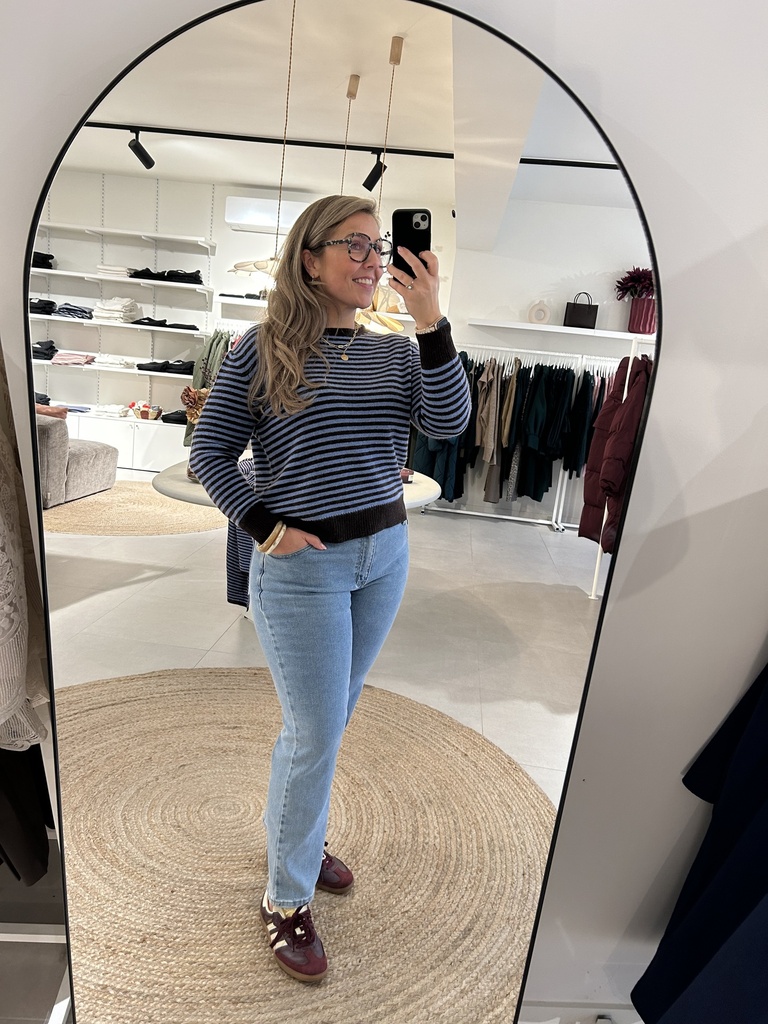Hazel Striped Knit Brown/Blue