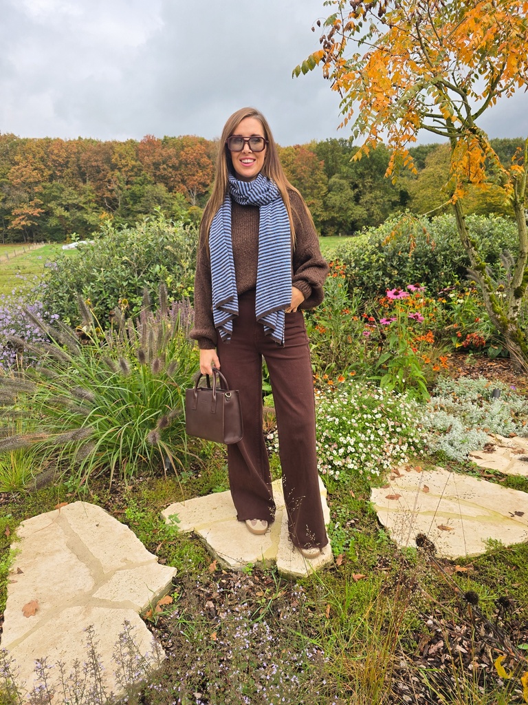 Hazel Stripes Scarf Brown/Blue