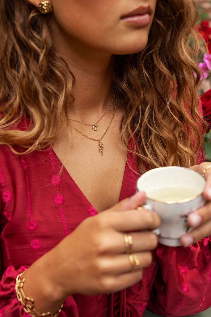 MY Vintage Ketting Platte Roos