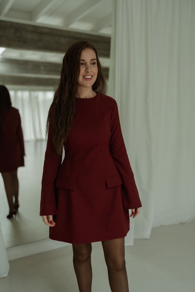 Dress Cinched Burgundy