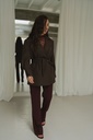 Blazer With Belt Dark Brown