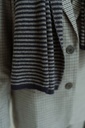 Striped Long Scarf Navy/Grey