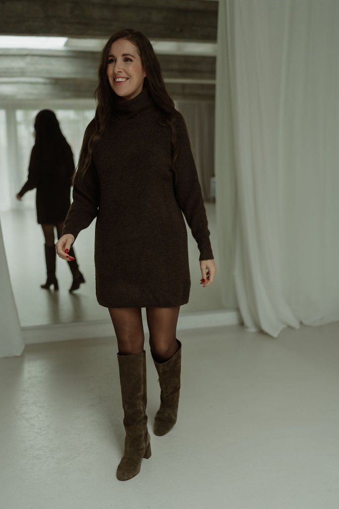 Knit Dress Brown