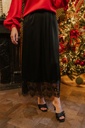 Satin Lace Skirt Black
