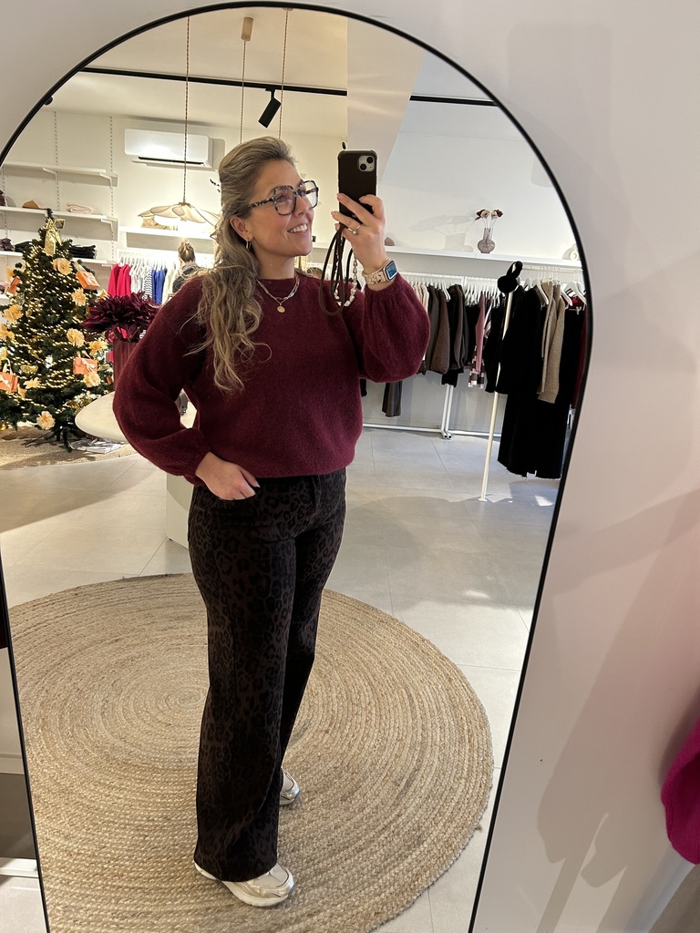 Wide leg jeans Leopard dark