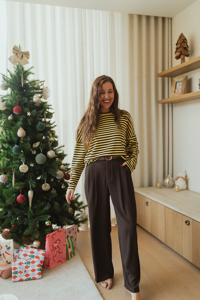 Striped Shirt Loa BrownYellow