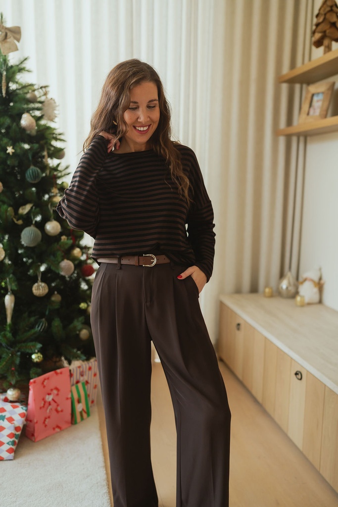 Striped Shirt Loa BrownBlack