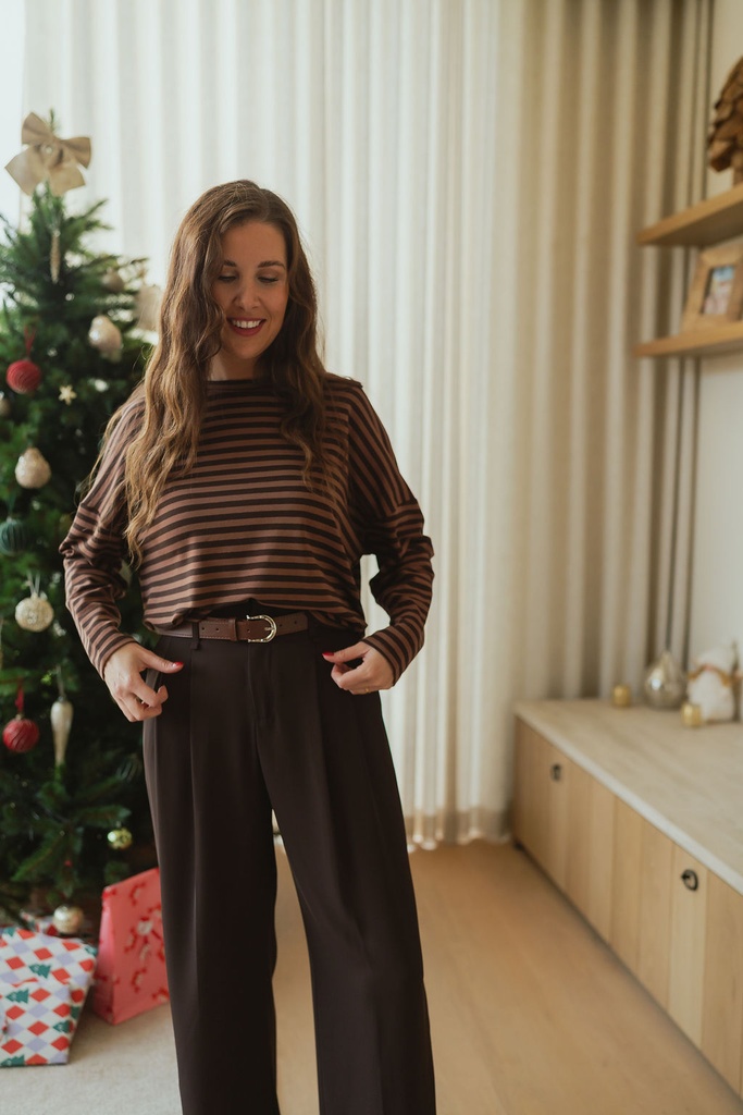 Striped Shirt Loa BrownBrown