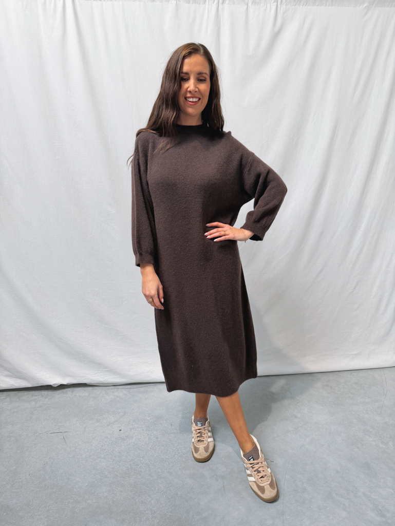 Mila Knitted Dress Brown