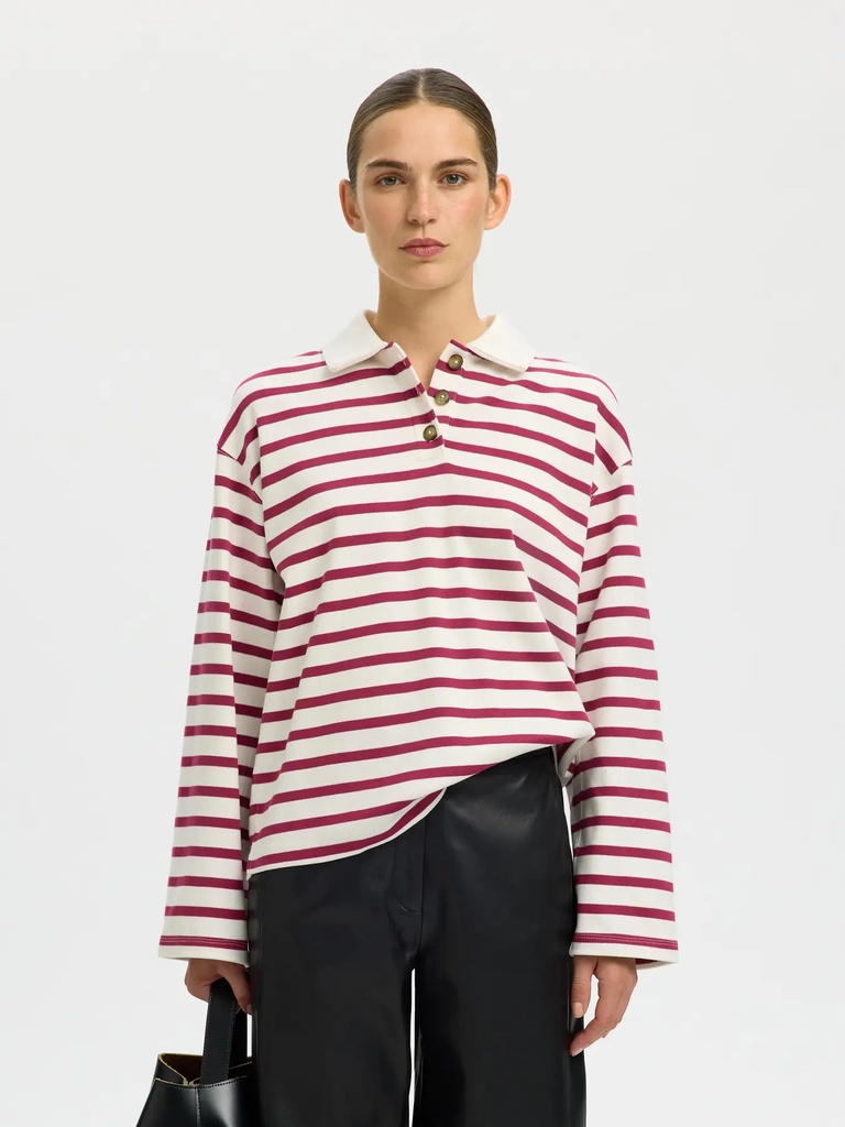 Stripe Collar Top Wada Anemone