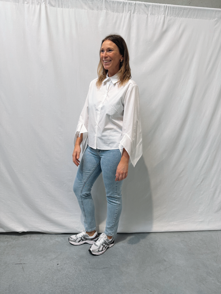 Flounce Shirt Delia White