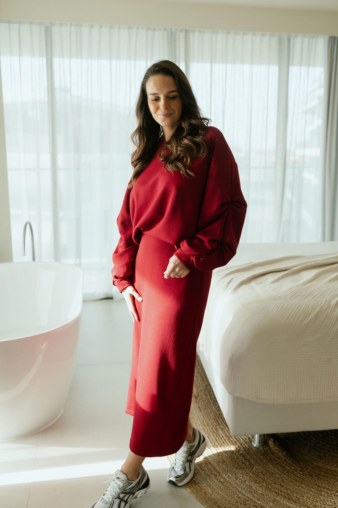 Sweater Skirt Burgundy