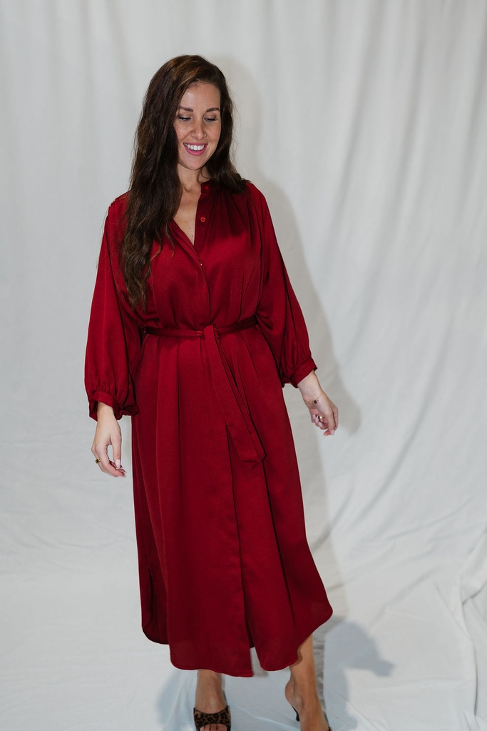 Long Shirt Dress Lima Burgundy