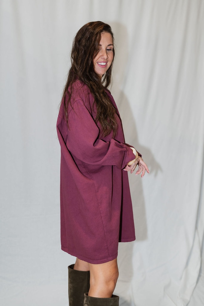 Denim Dress Ivy Burgundy