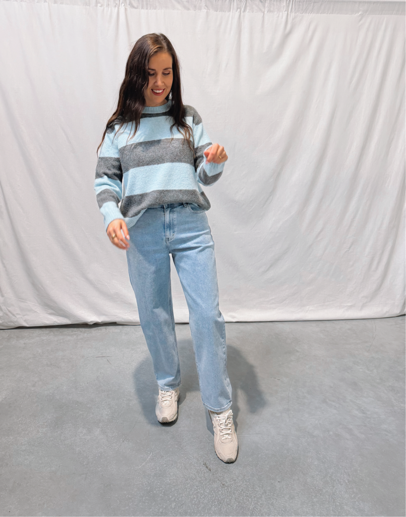 Striped Knit Lena Blue/Grey