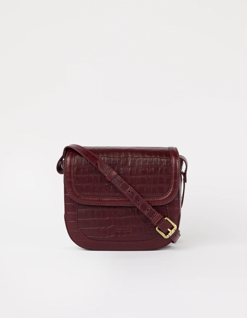 Nina Dark Cherry Croco Pint Leather