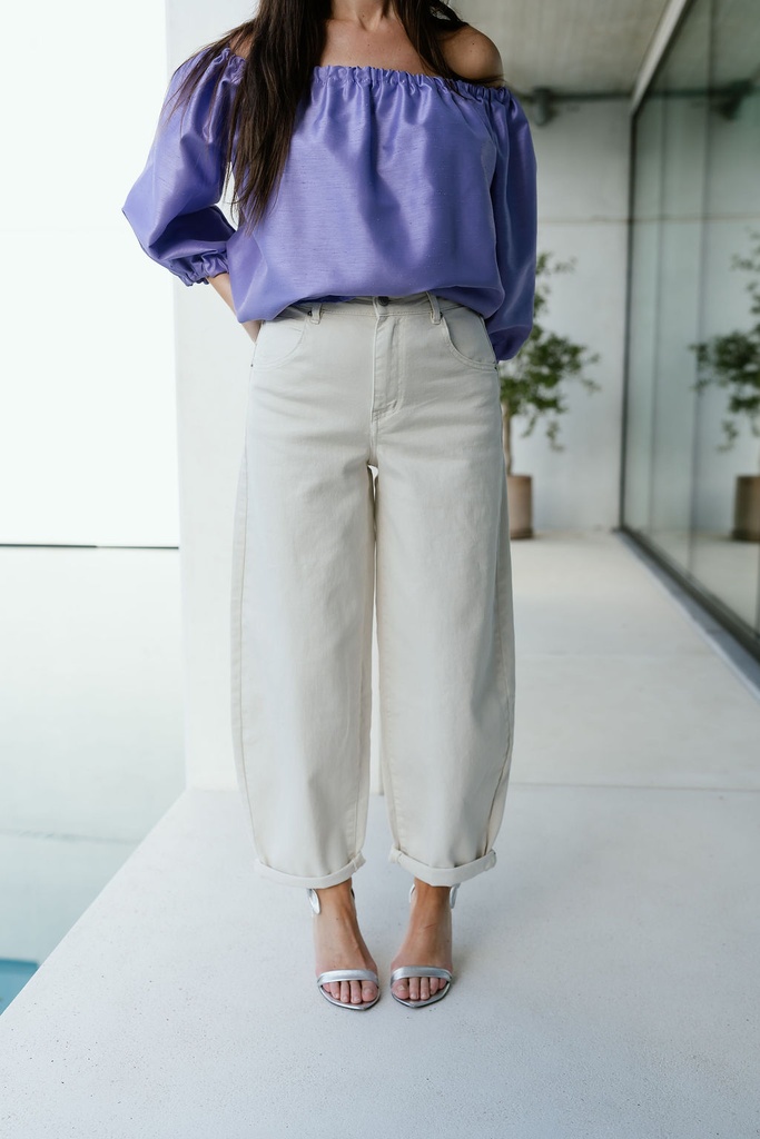 PREORDER Barrel Jeans Beige