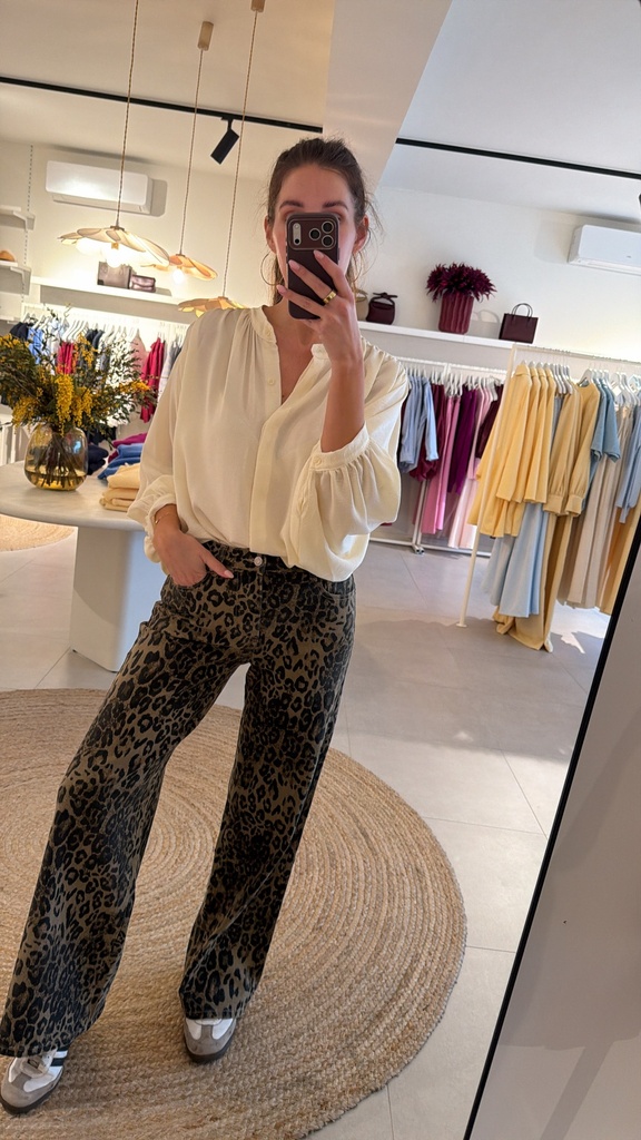 Wide Leg Jeans Leopard