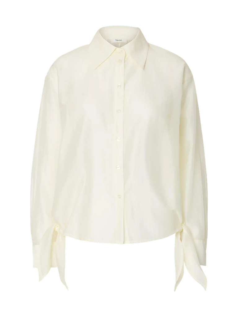 Shirt Tie Detail Iris Egret