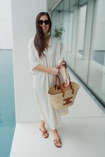 Nina Tetra Dress Off White