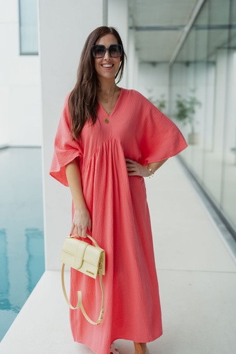 Nina Tetra Dress Coral