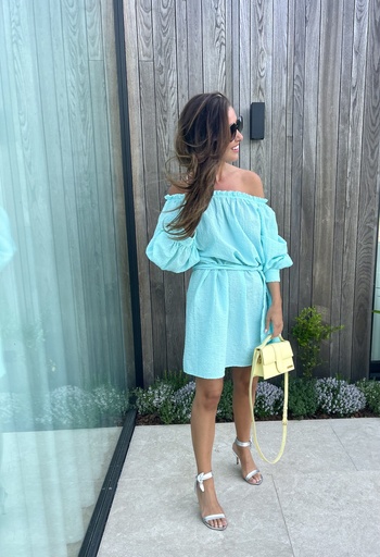 Off Shoulder Dress Emma Aqua