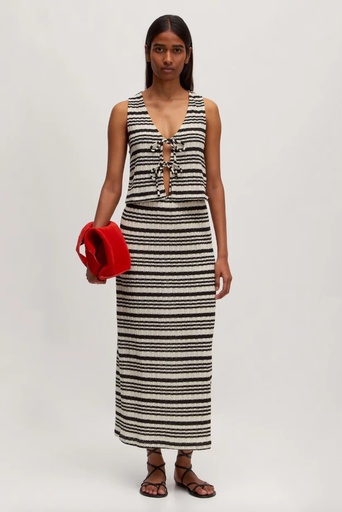 Vest Olympe Stripe Black Cream