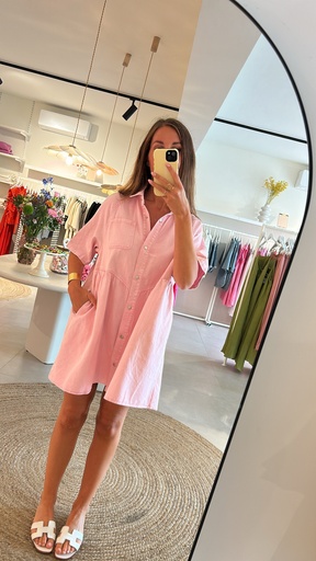 PREORDER Denim Dress Jenka Baby Pink