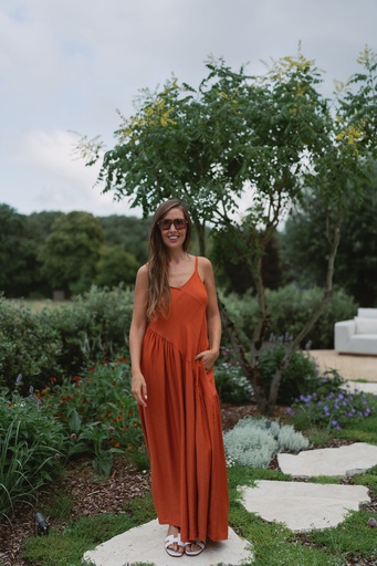 Maxi Strap Jumpsuit Terracotta