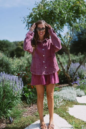 Denim Overshirt Burgundy
