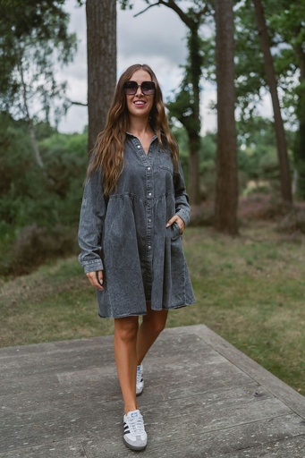 Denim Dress Jenka LS Grey