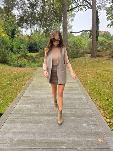 Open Back Vest Taupe