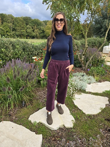 Velvet Barrel Pants Grape
