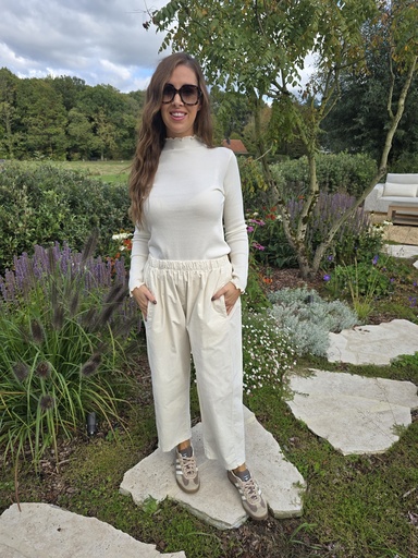Velvet Barrel Pants Offwhite
