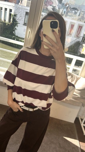 Striped Shirt Celia Burgundy