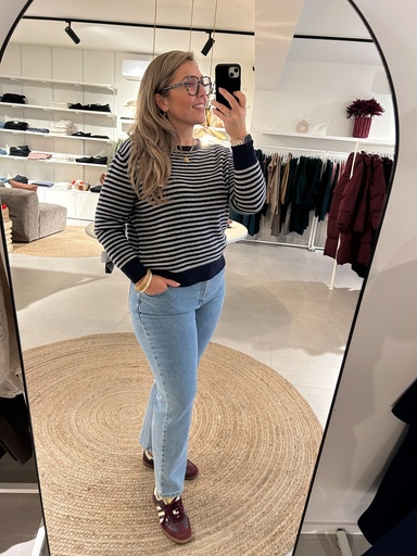 Hazel Striped Knit Navy/Grey