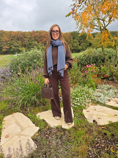 Hazel Stripes Scarf Brown/Blue