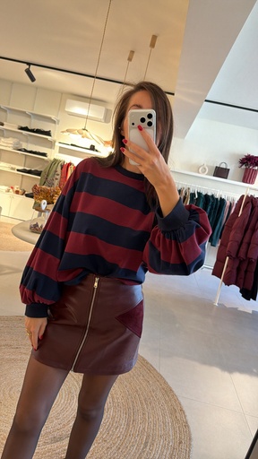 Striped Shirt Celia LS NavyBurgundy