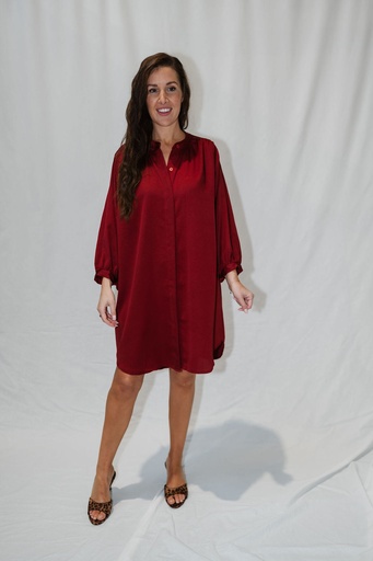 Short Shirt Dress Lima Burgundy