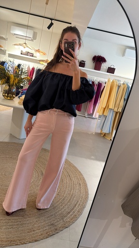 Extra Wide Leg Jeans Pastel Pink