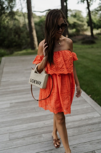 Fran Dress Broderie Orange